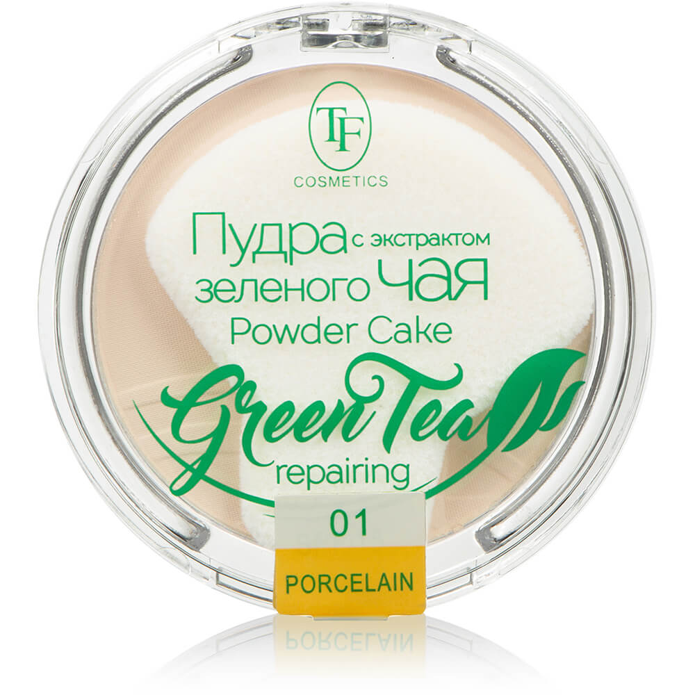 Пудра компактная для лица "Green Tea" TP-16-01C, тон 01 фарфоровый