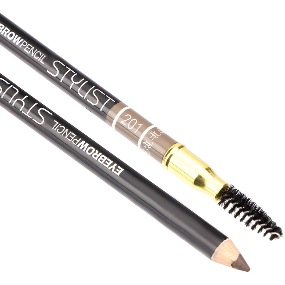 Карандаш для бровей W-214-201C тон №201 "Eyebrow Pencil Stylist" со щеточкой "пепельный блонд"