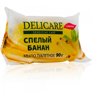 Мыло туалетное глицериновое  Delicare "Спелый банан", 90г 