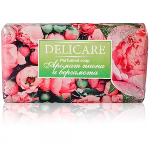 Мыло туалетное Delicare Parfumed soap "Пион и бергамот", 90г 